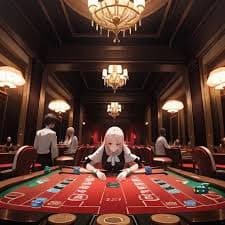 Meja permainan Domino QQ dengan kartu domino di tendoku